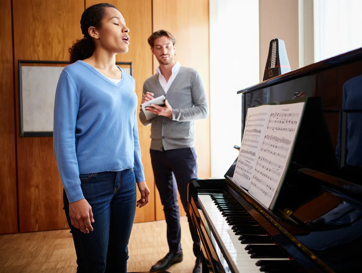 Vocal student during lesson